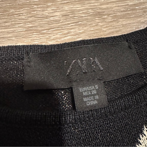 Zara Black Maxi Dress with Large White Polka Dots vacation - Picture 6 of 7